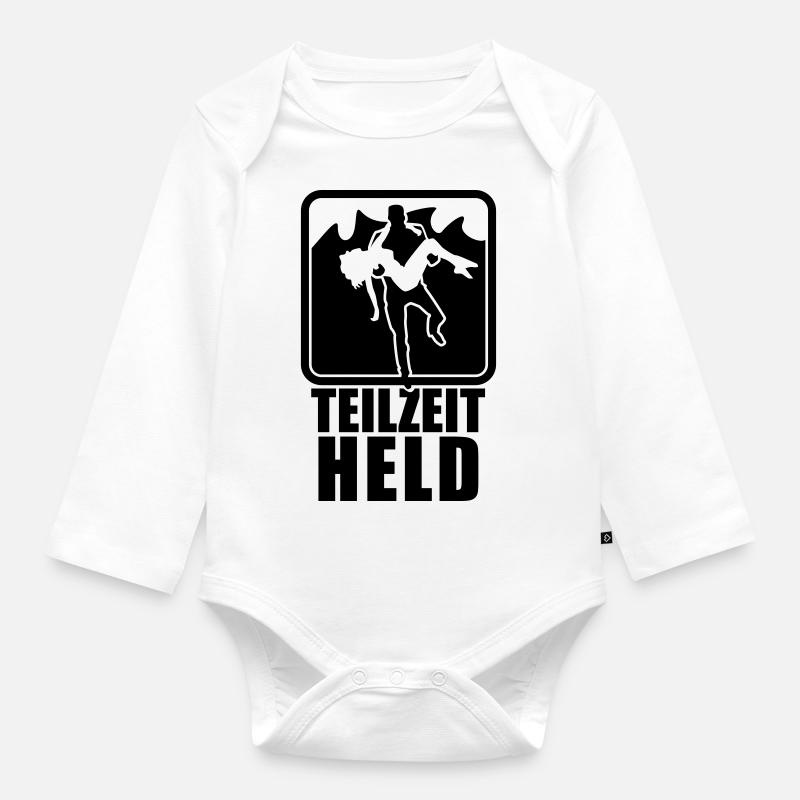 Teilzeit-Held - Baby Bio-Langarm-Body - Weiß