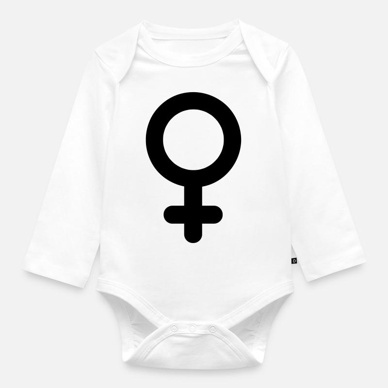 frauensymbol - Baby Bio-Langarm-Body - Weiß