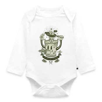 MR Rocket Stove (green) - Organic Longsleeve Baby Bodysuit - white - Front