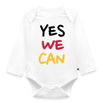 Yes we can - Organic Longsleeve Baby Bodysuit - white - Front