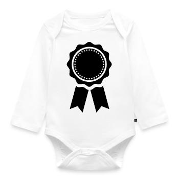 Medal award gift gift idea - Organic Longsleeve Baby Bodysuit - white - Front