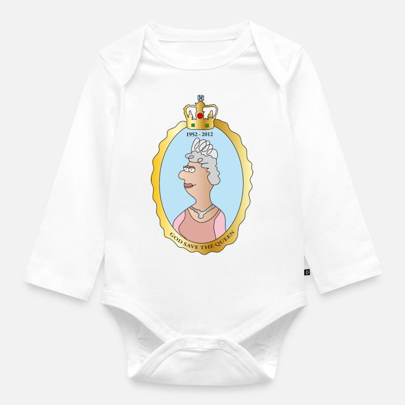 Queen Elizabeth II - Body Bébé bio manches longues - blanc