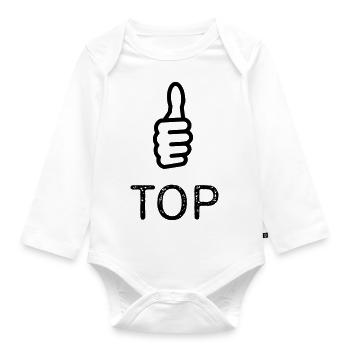 TOP pouces vers le haut - Body Bébé bio manches longues - blanc - Devant