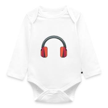 Headset - Baby Bio-Langarm-Body - Weiß - Vorne