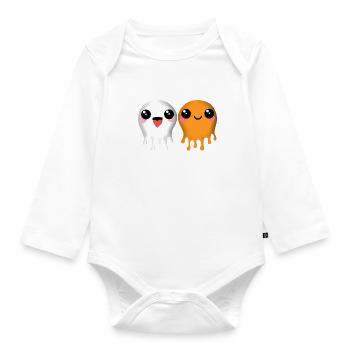 Halloween fantômes slime party - Body Bébé bio manches longues - blanc - Devant
