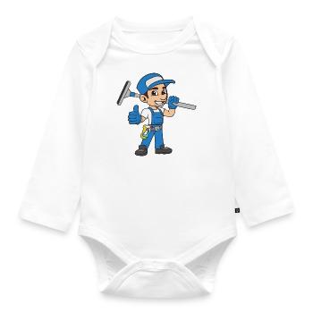 cleaner - Organic Longsleeve Baby Bodysuit - white - Front