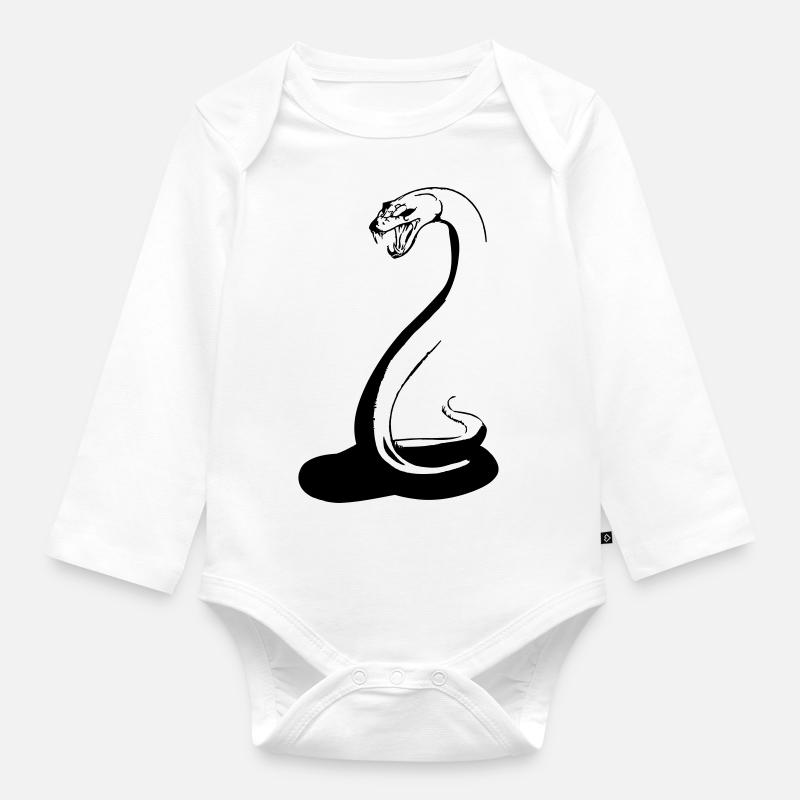 serpent - Body Bébé bio manches longues - blanc