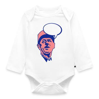 General de Gaulle Gesicht blase Führer - Baby Bio-Langarm-Body - Weiß - Vorne