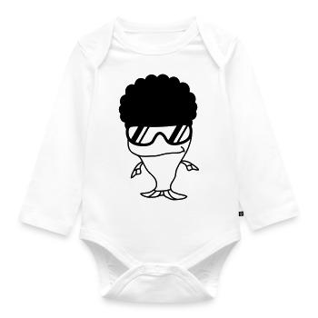 Funky Fish - Baby Bio-Langarm-Body - Weiß - Vorne