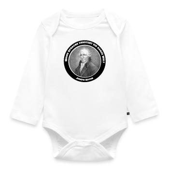 Joseph Haydn Musik Komponist Spruch Zitat Sprache - Baby Bio-Langarm-Body - Weiß - Vorne