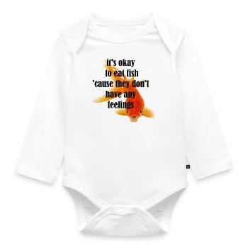 its okay to eat fish nirvana - Baby Bio-Langarm-Body - Weiß - Vorne