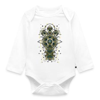 Totem techno Mix 02 - Body Bébé bio manches longues - blanc - Devant