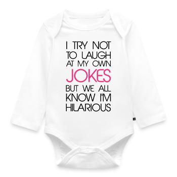 Jokes - Baby Bio-Langarm-Body - Weiß - Vorne
