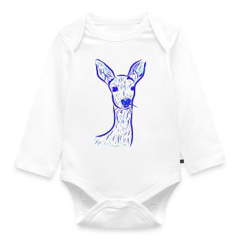 Cerf - Body Bébé bio manches longues - blanc - Devant