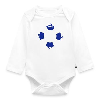 Rettungsring / life buoy (3c) - Baby Bio-Langarm-Body - Weiß - Vorne