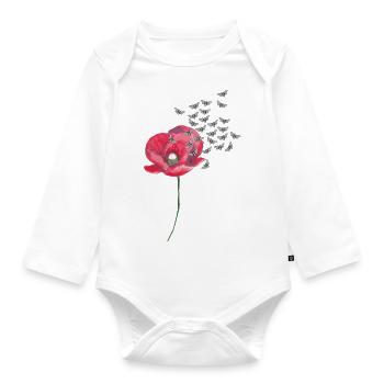 Mohn und Bienen - Baby Bio-Langarm-Body - Weiß - Vorne