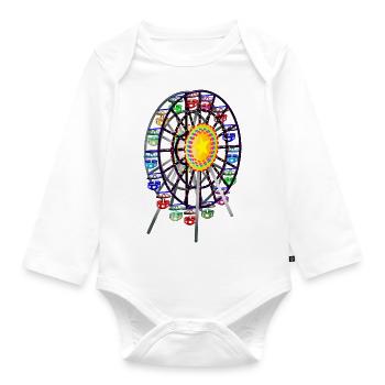 Riesenrad - Baby Bio-Langarm-Body - Weiß - Vorne