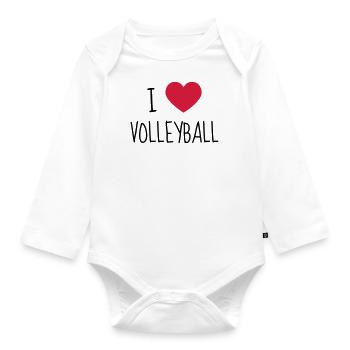 Volleyball - Volley Ball - Volley-Ball - Sport - Organic Longsleeve Baby Bodysuit - white - Front