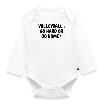 Volleyball - Volley Ball - Volley-Ball - Sport - Organic Longsleeve Baby Bodysuit - white - Front