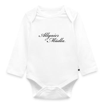 Allgaier Mädla - Allgäuer Design für Frauen - Baby Bio-Langarm-Body - Weiß - Vorne