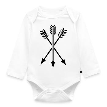 arrows - Organic Longsleeve Baby Bodysuit - white - Front