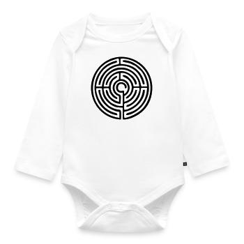 Symbole de protection du labyrinthe Journey mysticisme magique - Body Bébé bio manches longues - blanc - Devant