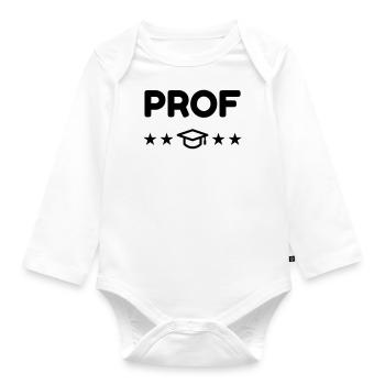 Lehrer / Professor / Schule / Lehrerin / Kind - Baby Bio-Langarm-Body - Weiß - Vorne