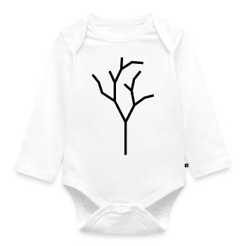 Abstract Tree Branch Branch Nature Shape Symbol - Organic Longsleeve Baby Bodysuit - white - Front