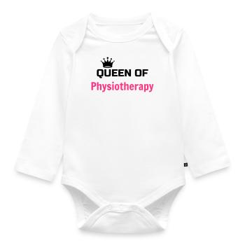 Krankengymnast / Krankengymnastin / Physio / - Baby Bio-Langarm-Body - Weiß - Vorne