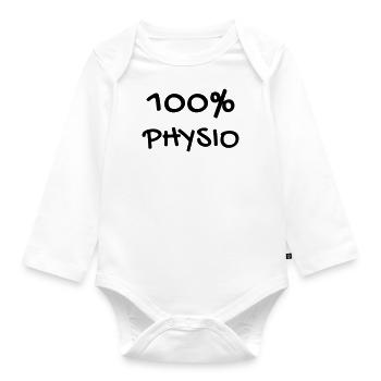 Krankengymnast / Krankengymnastin / Physio / - Baby Bio-Langarm-Body - Weiß - Vorne