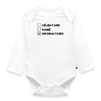 Computer / Informatiker / Aussenseiter / Ingenieur - Baby Bio-Langarm-Body - Weiß - Vorne