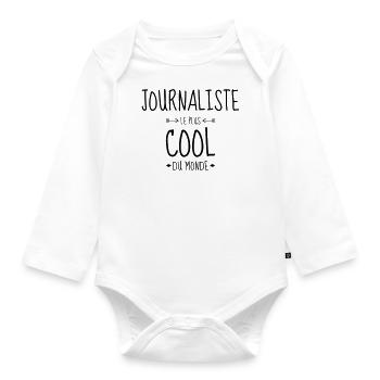 Journalist Journalism Journalismus Journaliste - Organic Longsleeve Baby Bodysuit - white - Front