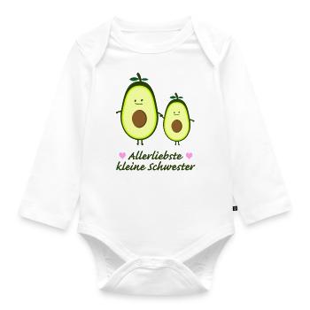 Allerliebste kleine Schwester - Baby Bio-Langarm-Body - Weiß - Vorne