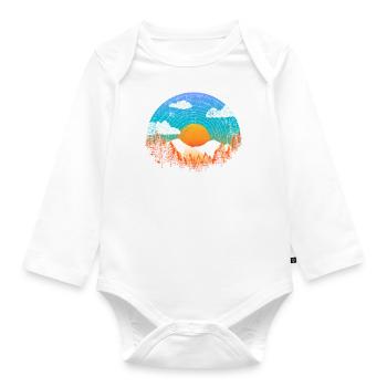 Berg Panorama - Baby Bio-Langarm-Body - Weiß - Vorne