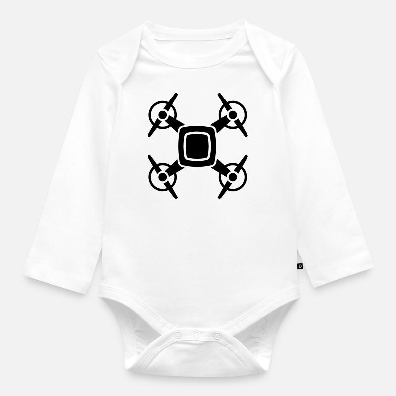 drone - Body Bébé bio manches longues - blanc