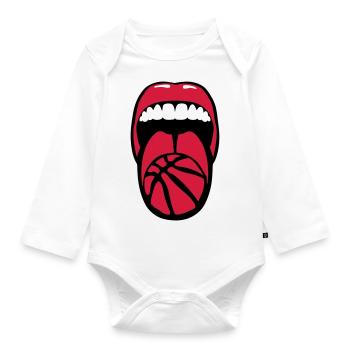 Basketball schießt sprache sprache basketball - Baby Bio-Langarm-Body - Weiß - Vorne