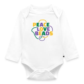 Mardi Gras - Organic Longsleeve Baby Bodysuit - white - Front