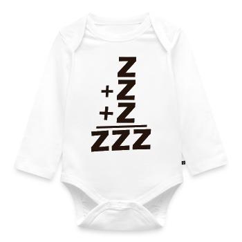 symbol sleep nap sleeps sleep zzz - Organic Longsleeve Baby Bodysuit - white - Front