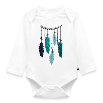 Plumes de Boho - Body Bébé bio manches longues - blanc - Devant