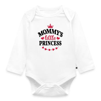 Cadeau de maman petite princesse mère fille - Body Bébé bio manches longues - blanc - Devant