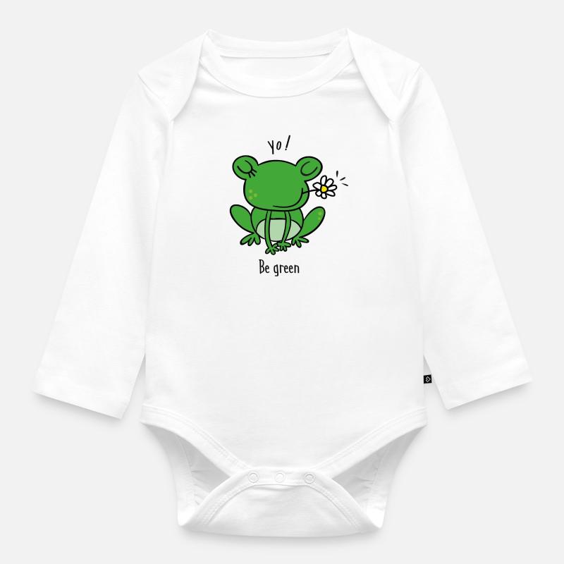 Grün sein - Baby Bio-Langarm-Body - Weiß