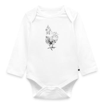 chicken - Organic Longsleeve Baby Bodysuit - white - Front