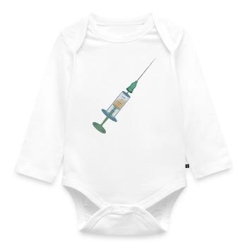 Syringe Vaccination Syringe Vaccination Vaccination - Organic Longsleeve Baby Bodysuit - white - Front