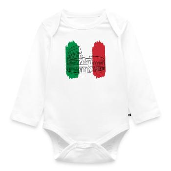 Rome - Organic Longsleeve Baby Bodysuit - white - Front