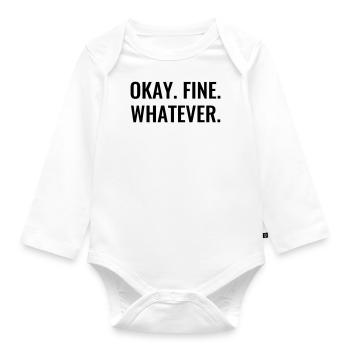 Ok Fine Whatever EGAL Drôles de phrases - Body Bébé bio manches longues - blanc - Devant