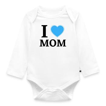 I LOVE MOM - Baby Bio-Langarm-Body - Weiß - Vorne
