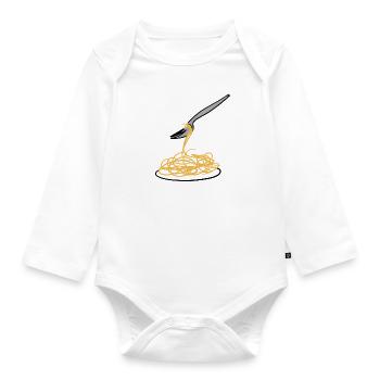 cuisiner des aliments - Body Bébé bio manches longues - blanc - Devant