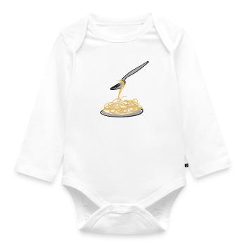 spaghetti symbol - Baby Bio-Langarm-Body - Weiß - Vorne