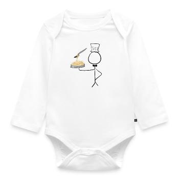 kochen koch - Baby Bio-Langarm-Body - Weiß - Vorne