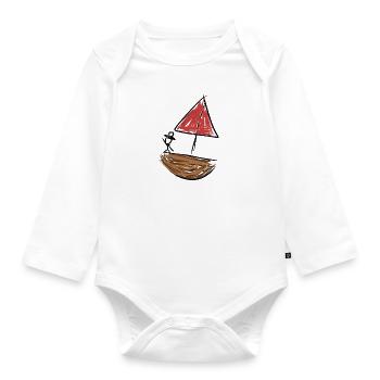 Bateau pirate - Body Bébé bio manches longues - blanc - Devant